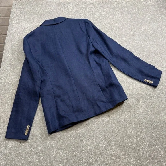 J McLaughlin Ressie Jacket Navy Double Breasted Blazer NWT Sz 8 Old Money Preppy - Picture 3 of 16